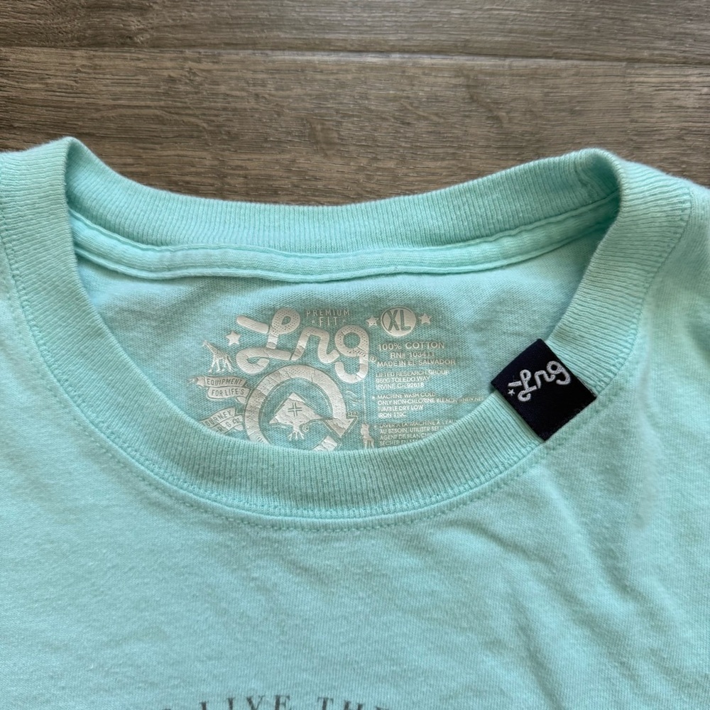 LRG Light Blue Turquoise Short Sleeve T Shirt XL Men Vintage Y2K - Picture 3 of 10